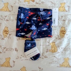 Boys bathing suit and matching socks